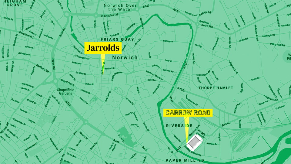 Map of the carrow road store