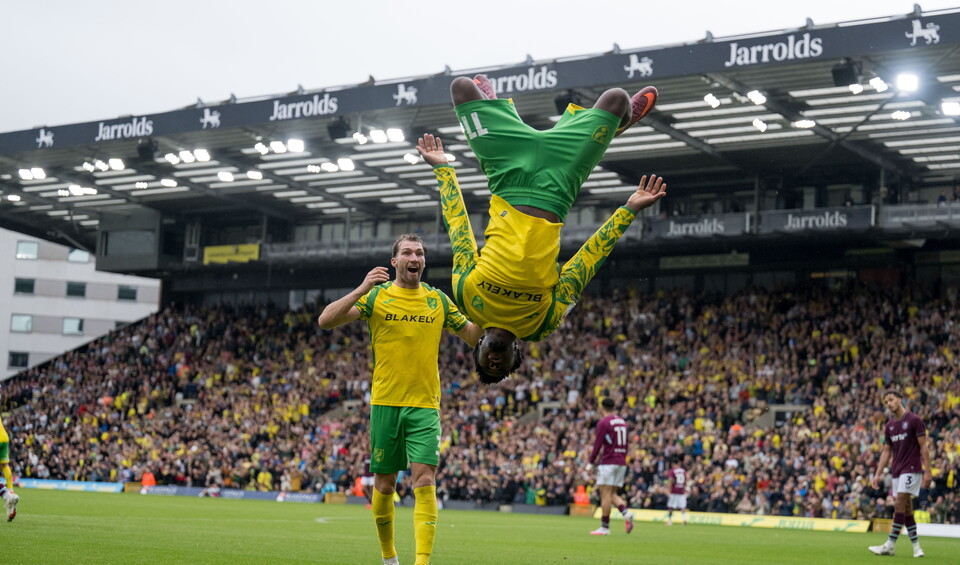 Andre Brooks celebrates scoring against Burnley