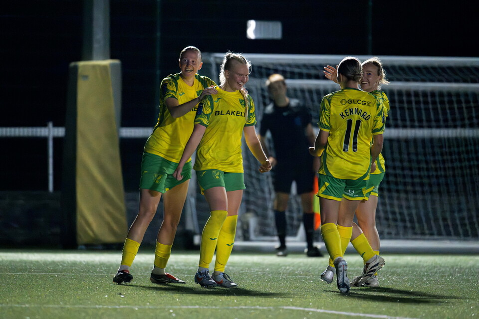 Lauren Hailes celebrates scoring at The Nest