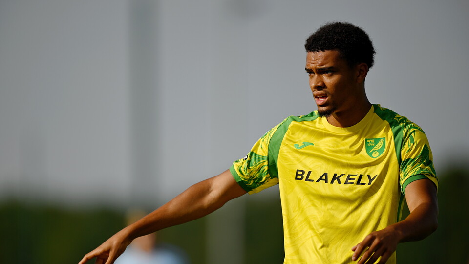 Dylan Jones playing for Norwich City in pre-season