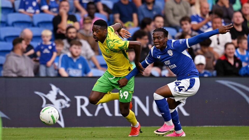 Anthony Musaba in the match against Cardiff City
