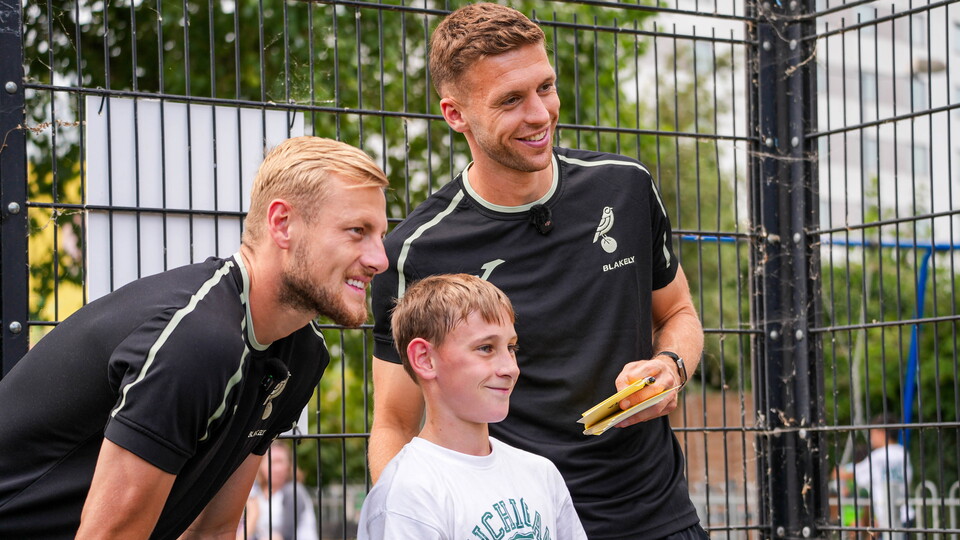 Sam Field and Harry Darling with fans