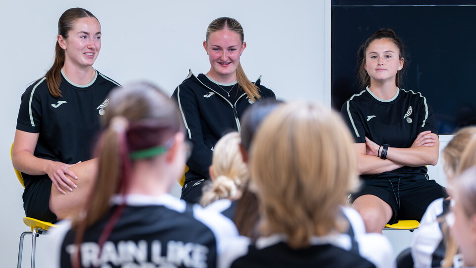 Grace Riglar, Poppy Irvine and Eloise King at The Nest during a Train Like a Pro session