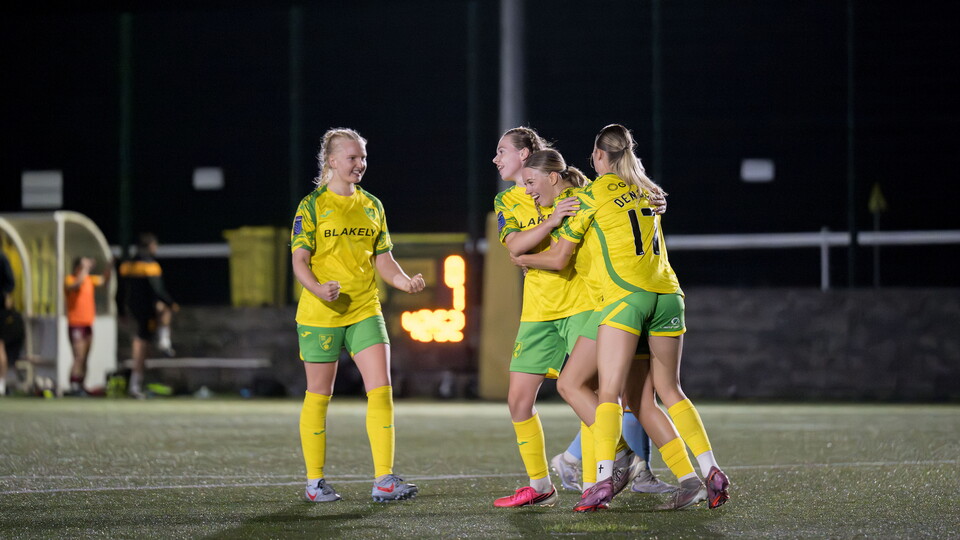 Issy Moore celebrates scoring at The Nest