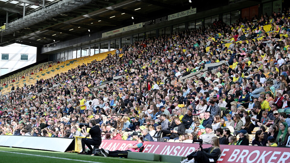 Fans at Norwich City Women's Carrow Road fixture