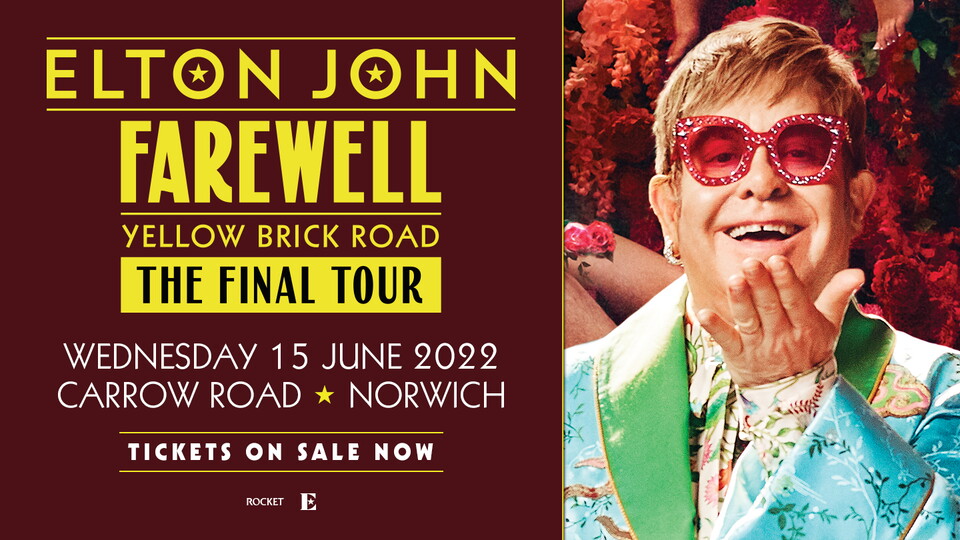 Tickets for Elton John's performance at Carrow Road next summer are now on general sale!