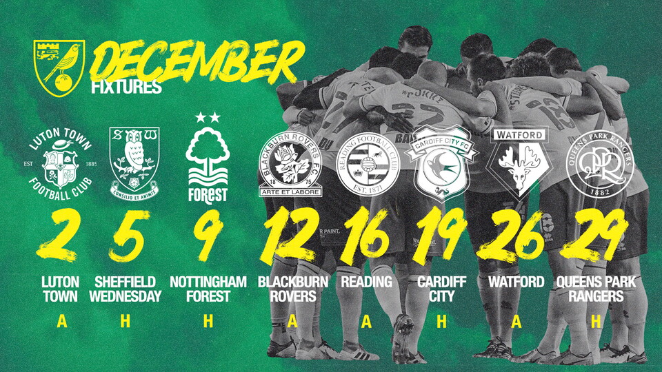 With eight games for the first team and six for the Academy, December is set to be a busy month at Norwich City.