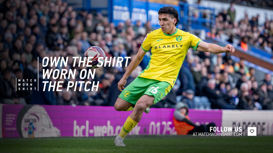 The matchworn shirts from Norwich City's 1-1 draw with Blackburn Rovers are now available via auction.