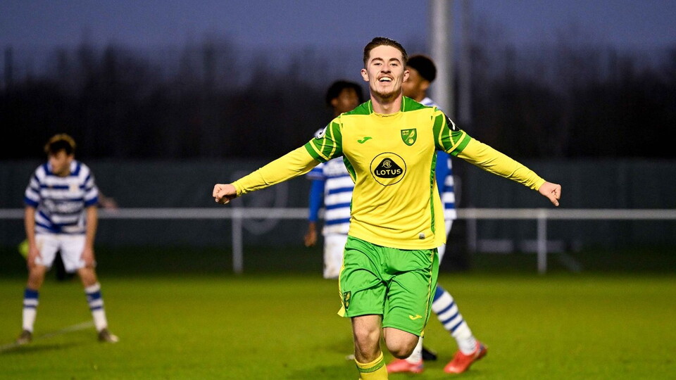 Flynn Clarke scored two second-half goals to keep Norwich City's hopes of qualifying for the knockout stages of the Premier League Cup alive.