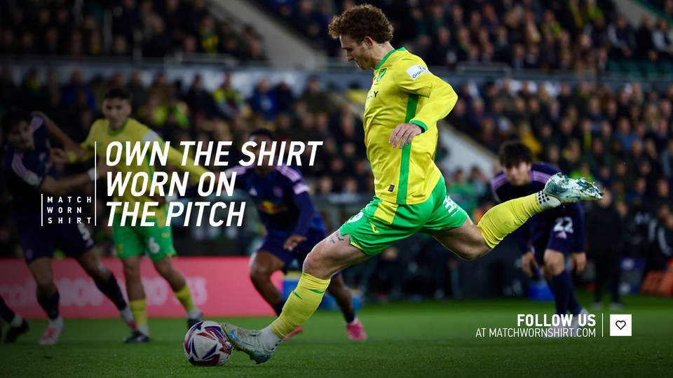The matchworn shirts from Norwich City's 1-1 draw with Leeds United are now available via MatchWornShirt.