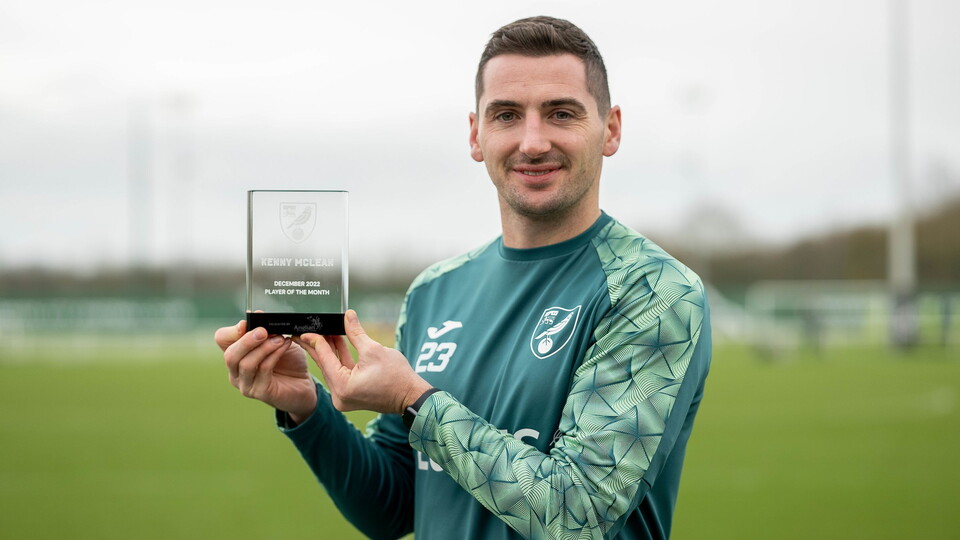 Kenny McLean has been crowned the official Norwich City Player of the Month for December, sponsored by Anglian Home Improvements.