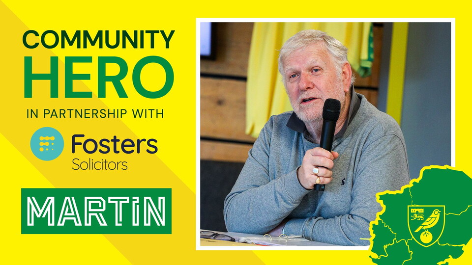 The Fosters Solicitors Community Hero for our fixture with Blackburn Rovers is Martin Eagle from Norwich, who volunteers for the Community Sports Foundation’s Duncan’s Club.
