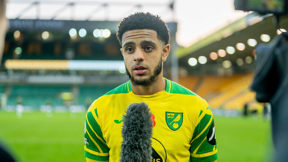 Andrew Omobamidele admitted it was a bittersweet moment for him to score his first senior goal for Norwich City in front of the Barclay Stand against Leeds United.