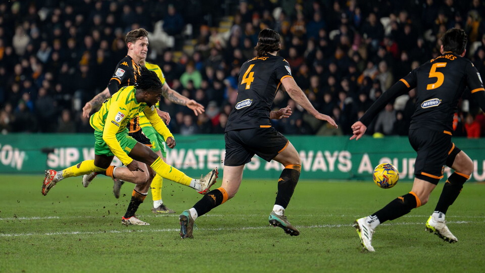 Jonathan Rowe's finish against Hull City at the MKM Stadium has been nominated for the Sky Bet Championship Goal of the Month for January.