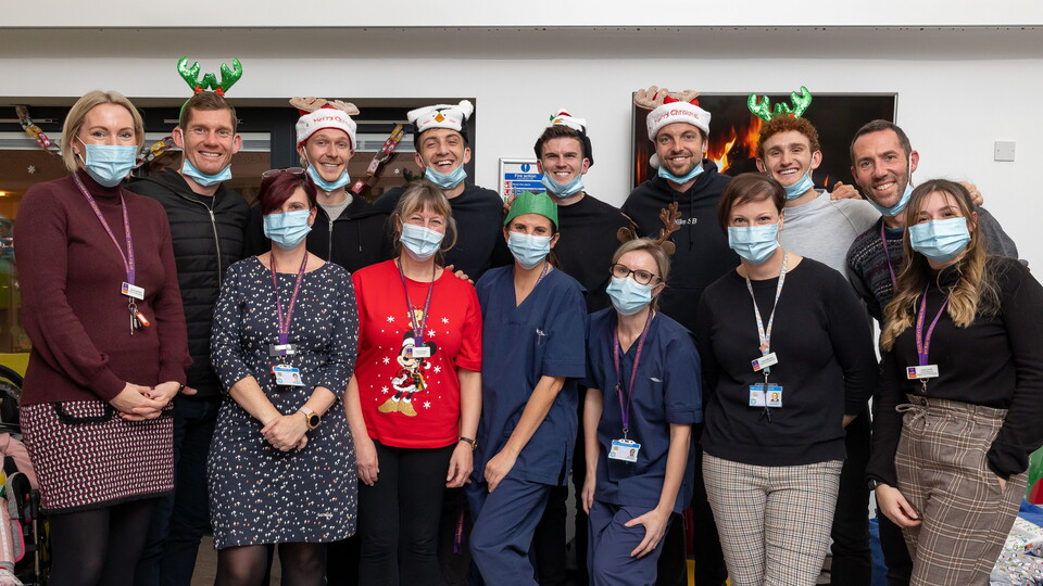 As part of three Christmas visits, six Norwich City first-team players stopped by East Anglia's Children's Hospices base at The Nook.