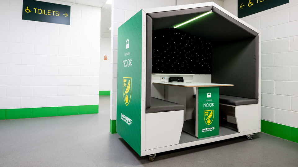 Ahead of Saturday's Sky Bet Championship fixture against Sheffield United at Carrow Road, Sensory Nook will be bringing one of their nook pods to the game.