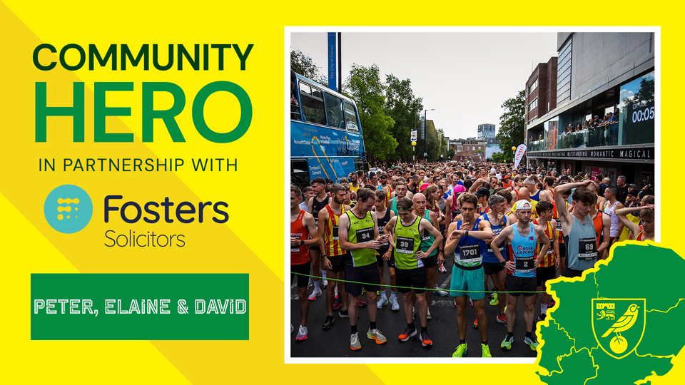 This month's Fosters Solicitors Community Heroes are David, Peter and Elaine, three regular volunteers for the Community Sports Foundation's Run Norwich event.
