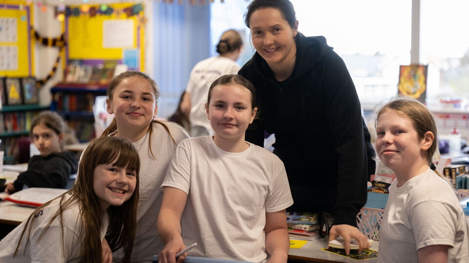 Norwich City Women captain Sarah Quantrill made a surprise visit to Mile Cross Primary School last week, joining in on a Year 6 PE lesson.