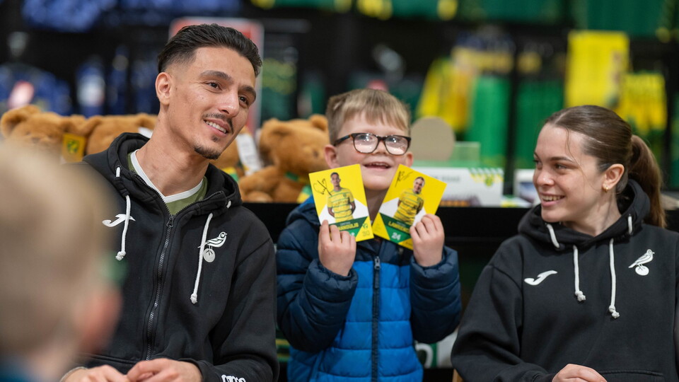 City duo Dimitris Giannoulis and Rachel Lawrence were joined by hundreds of fans at the Jarrold store on Wednesday afternoon for a player signing session.