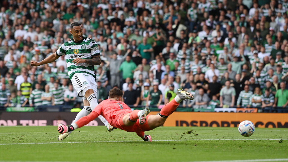 Adam Idah scored a 90th-minute winner as Celtic defeated Rangers 1-0 in the Scottish Cup final to claim a league and cup double.