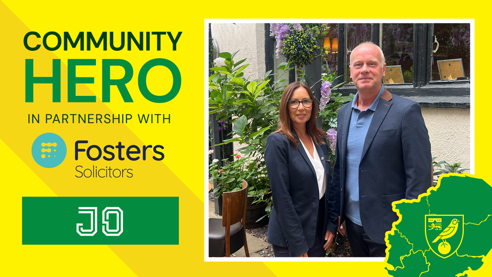 Our Fosters Solicitors Community Hero for Tuesday night’s fixture against Plymouth Argyle is Jo Hoy, chosen by Age UK Norwich.