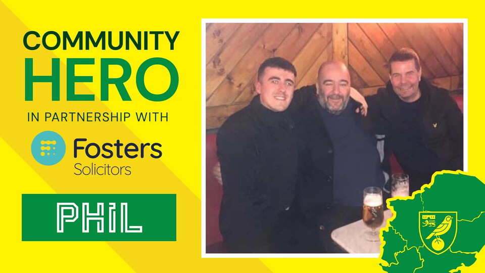 Our September Community Hero chosen for our fixture against West Brom, in partnership with Fosters Solicitors, is Canary fan and charity fundraiser Phil May.