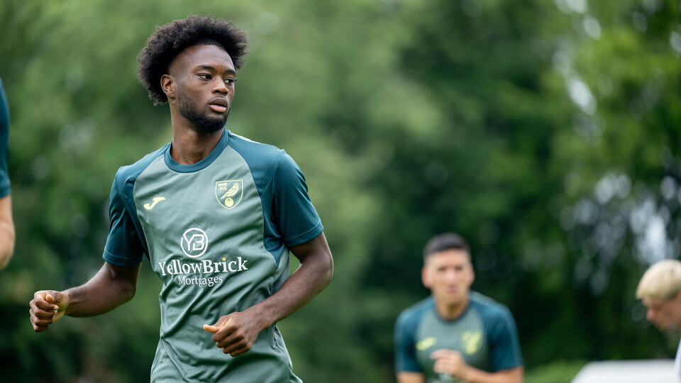 Norwich City forward Abu Kamara has joined League One side Portsmouth on a season-long loan.