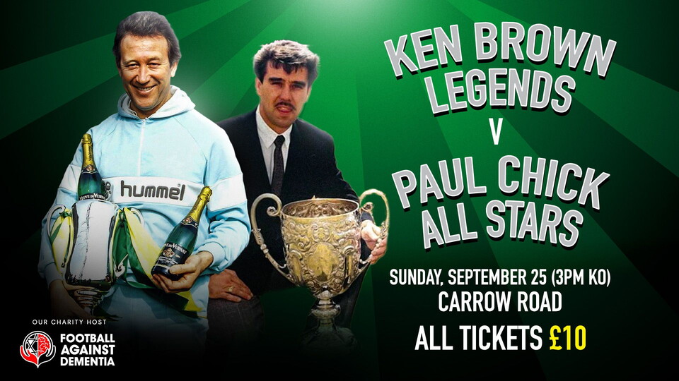 Norwich City are delighted to announce that Carrow Road will be the host for Football Against Dementia’s charity match on Sunday, September 25.
