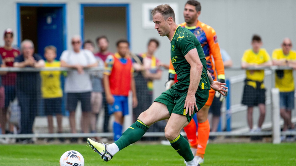 Ashley Barnes netted a hat-trick as Norwich City were 6-1 winners away to King's Lynn Town in their second pre-season fixture of the 2023/24 season.