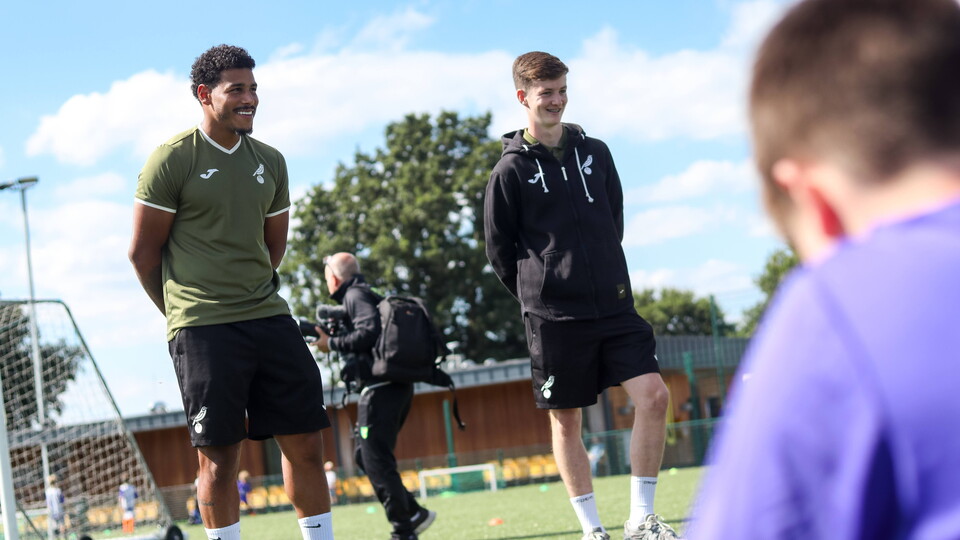 Onel Hernández and Kellen Fisher visited the The Nest on Wednesday afternoon to take part in a Community Sports Foundation soccer school.