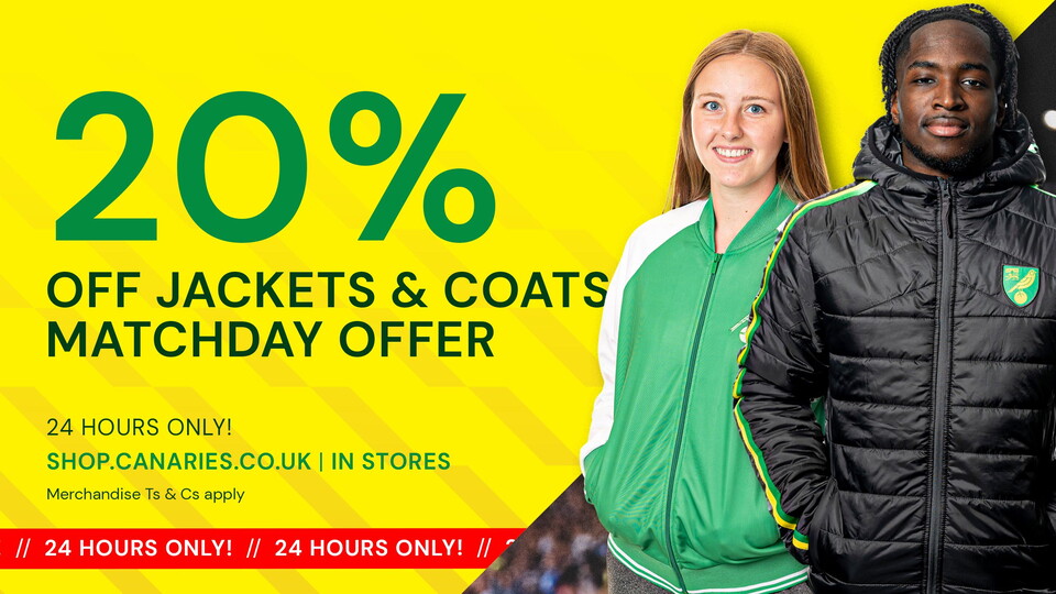 For just 24 hours, Canary fans can get 20% off coats and jackets in-store and online.