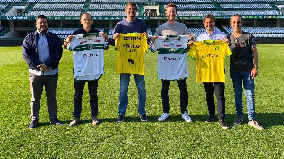 Norwich City sporting director Stuart Webber and commercial director Sam Jeffery were recently in Brazil to visit new partner club Coritiba.