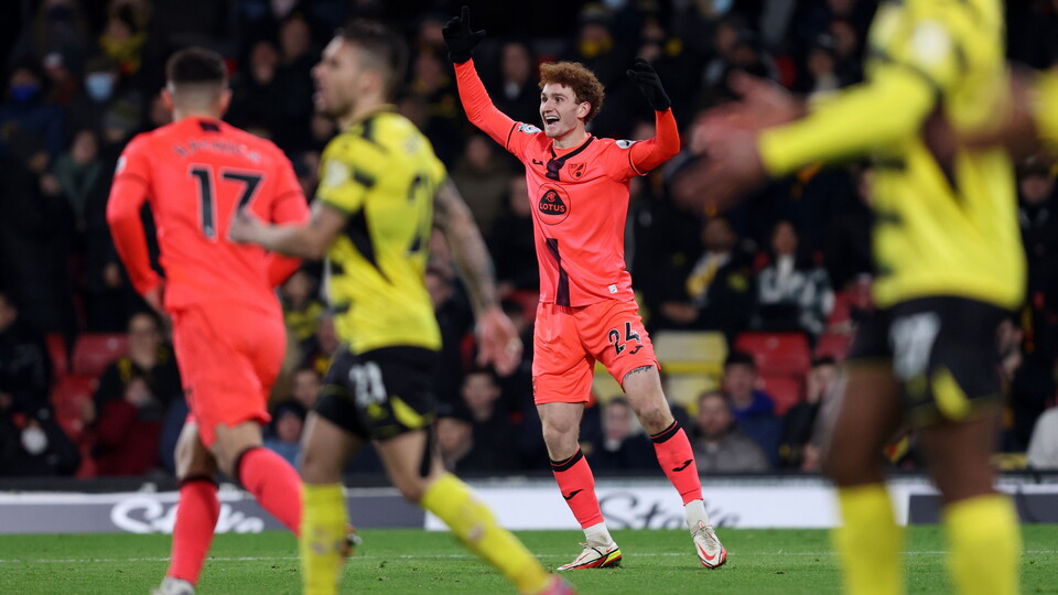 Josh Sargent's first strike for Norwich City has been nominated for the Premier League Budweiser Goal of the Month award for January 2022.