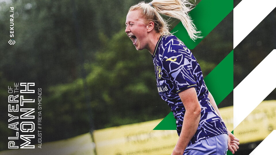 Freya Symonds has been voted as Norwich City Women's August Player of the Month, presented by Sekura.id.