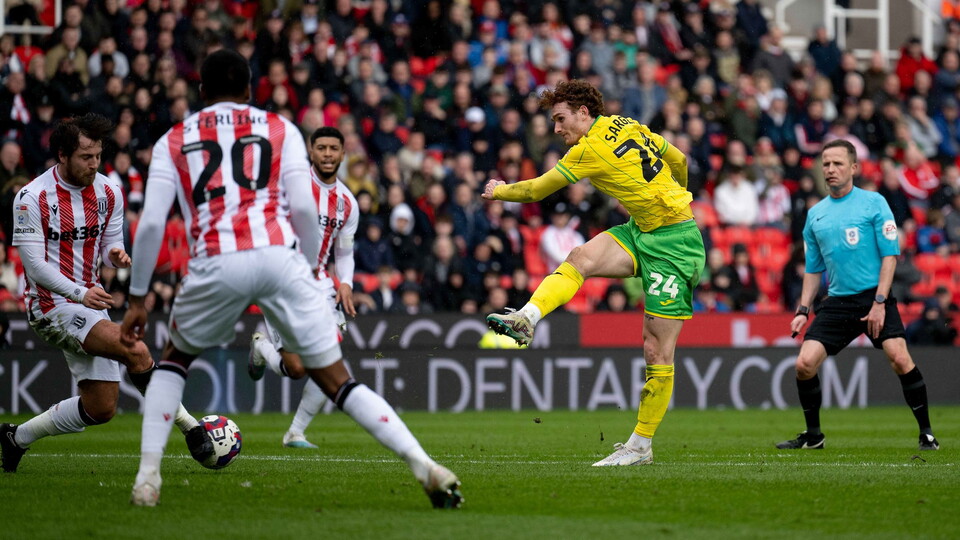 View the best snaps from Norwich City's 0-0 draw against Alex Neil's Stoke City at the Bet365 Stadium.