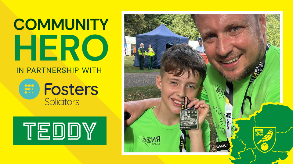 This weekend's Fosters Solicitors Community Hero for February is Teddy Larkins, the top fundraiser for Junior Run Norwich 2024.