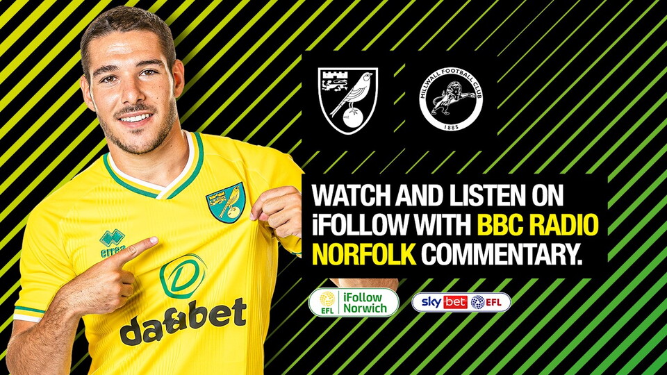 Norwich City's Sky Bet Championship match with Millwall on Tuesday, November 3 (7pm UK) is available for season ticket holders to watch for free on iFollow.