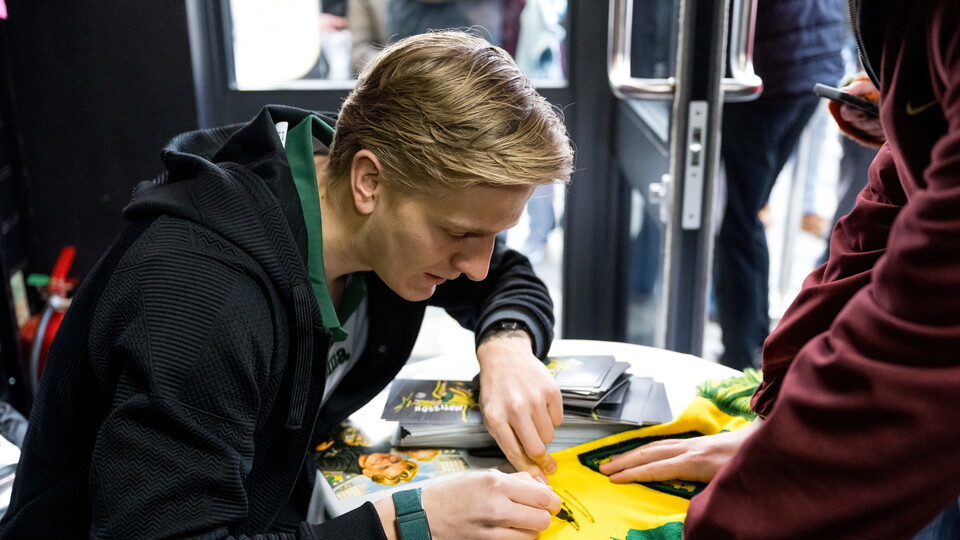 Take a look at the gallery as Norwich City midfielder Pelle Mattsson met supporters at the club shop, prior to our FA Cup fourth round fixture with West Bromwich Albion.
