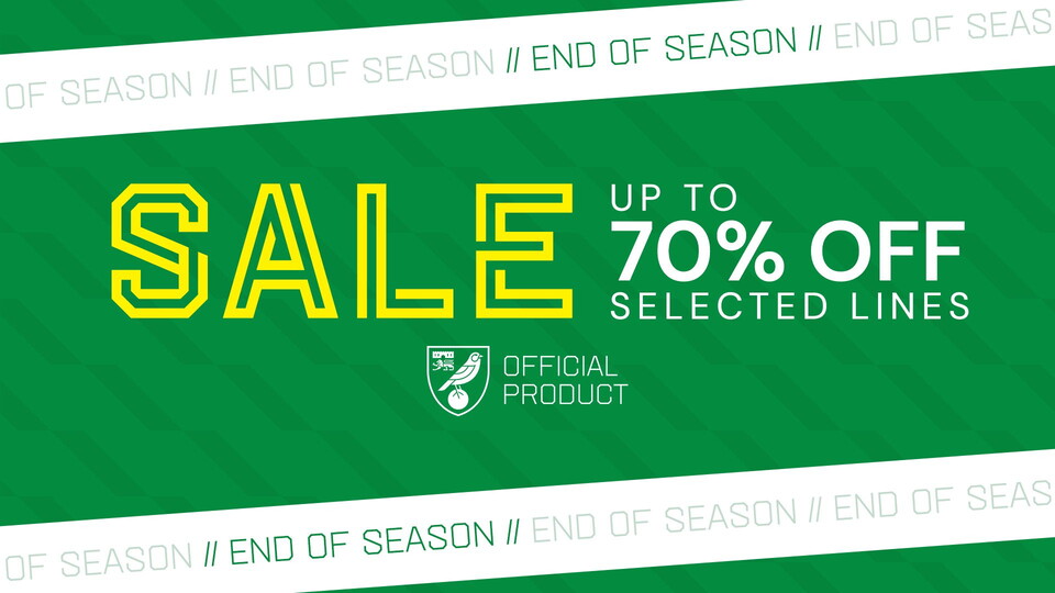 Canaries fans can get up to 70 per cent off in-store and online in the Norwich City end of season sale.