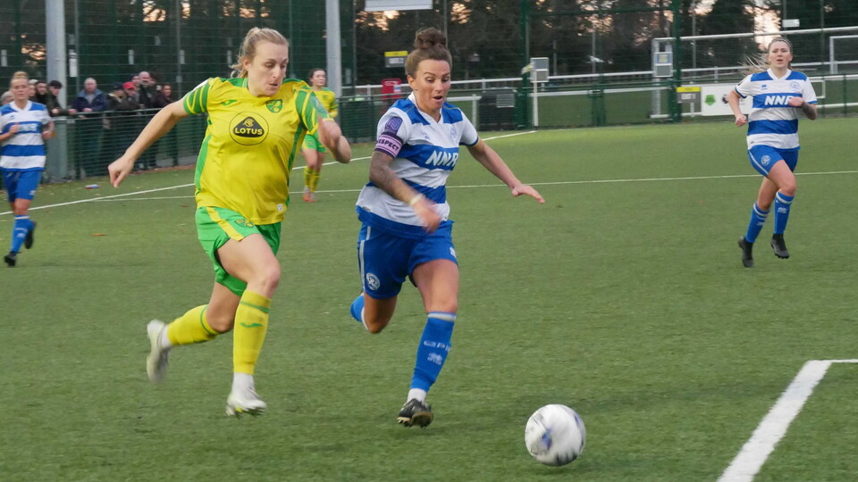 Norwich City fell to a fifth straight defeat in the FA Women's National League Division One South East, despite a spirited second half fightback against Queens Park Rangers.