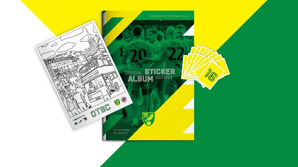 Get your hands on Norwich City’s exclusive sticker book featuring collectable stickers of the first team, Under-21s, women's team, Esports and away grounds.
