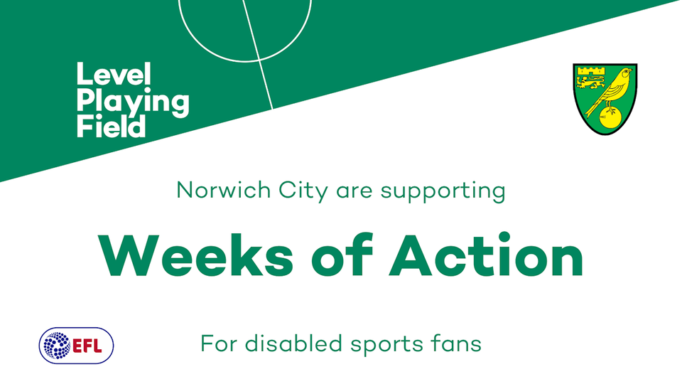 Norwich City are proud to be supporting Level Playing Field’s Weeks of Action for today’s match against Luton Town.