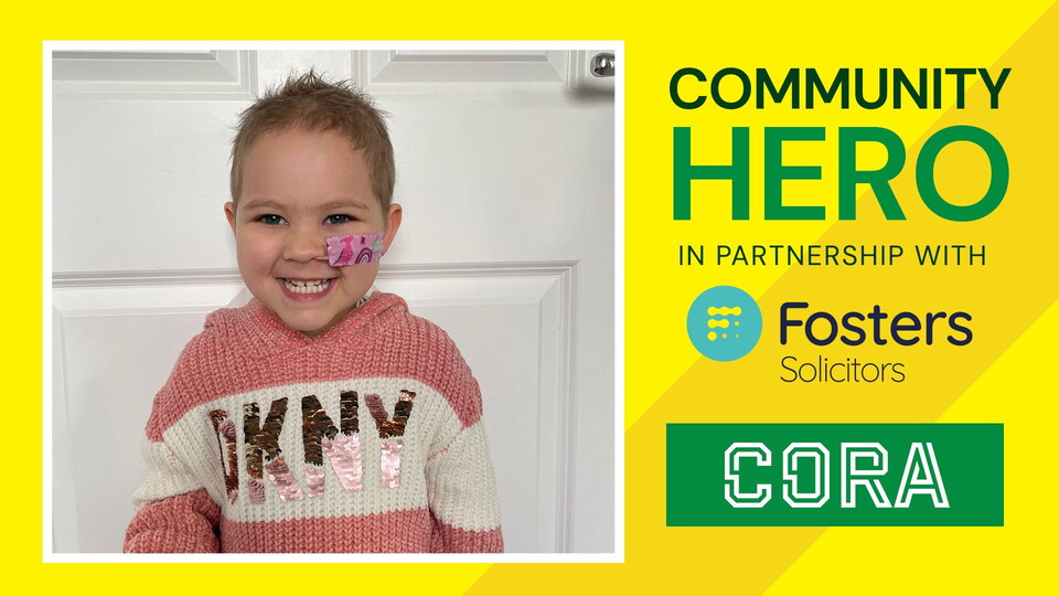The Fosters Solicitors Community Hero for May is Cora Beecroft and her family, chosen by our matchday charity partner, Young Lives vs Cancer.