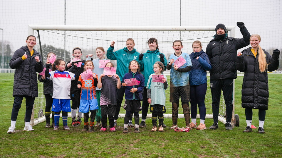 Norwich City Women's Lauren Hailes and Eloise Hall joined forces with the Community Sports Foundation last week to help deliver a soccer school at The Nest.