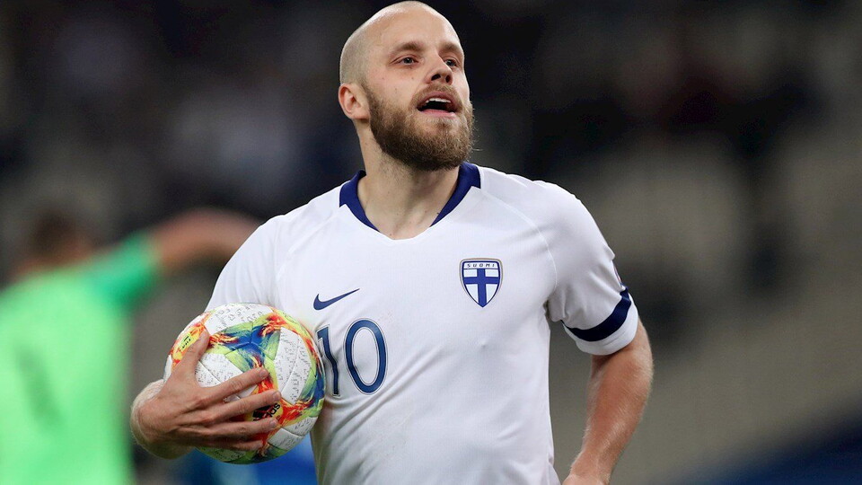 Teemu Pukki claimed an assist for Finland, but was on the losing side after a 3-1 defeat to Denmark in European Championship Qualifying on Thursday, March 23.
