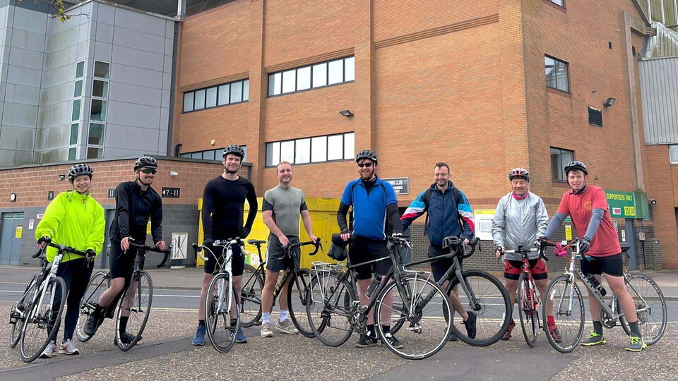 City fan Martin Bane and friends made the trip to Molineux via bike for Norwich’s fixture against Wolves, in aid of mental health charity Mind.