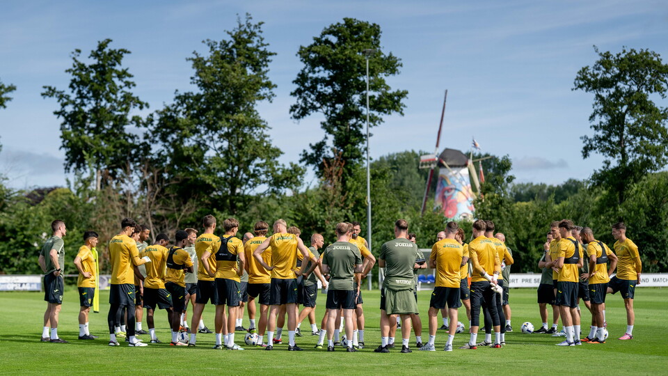 Norwich City players started their pre-season camp with a training session at Van Zuijen Sports Park, the home of FC De Westhoek on Thursday.