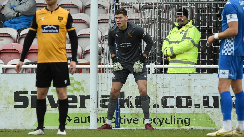 Dan Barden kept a clean sheet for Maidstone United in their 4-0 win over Eastleigh in the FA Trophy, sending the Stones into the quarter-final of the competition.