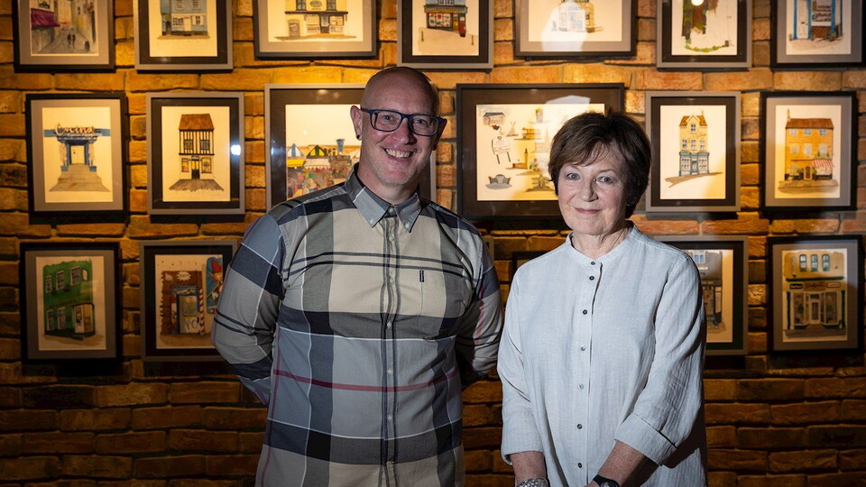 VIP guests were invited to Yellows Bar & Grill at Carrow Road on Tuesday evening, with local artist Nick Chinnery showing off his 101 fabulous paintings of Norwich and its famous landmarks and buildings.