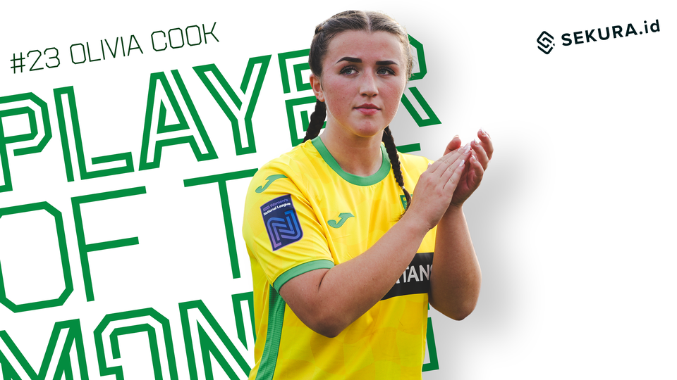 Olivia Cook has been voted the Norwich City Women Sekura.id Player of the Month for the second month running.
